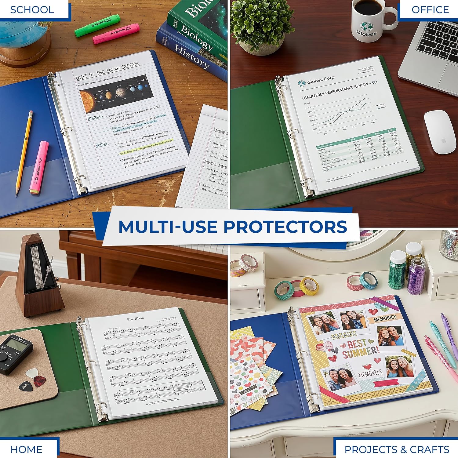 Samsill Heavy Duty Sheet Protectors for 3 Ring Binders, 8.5 x 11 Clear Page Protectors, Plastic Sleeves & Report Covers, Acid Free Archival Safe Document Protectors - Image 7