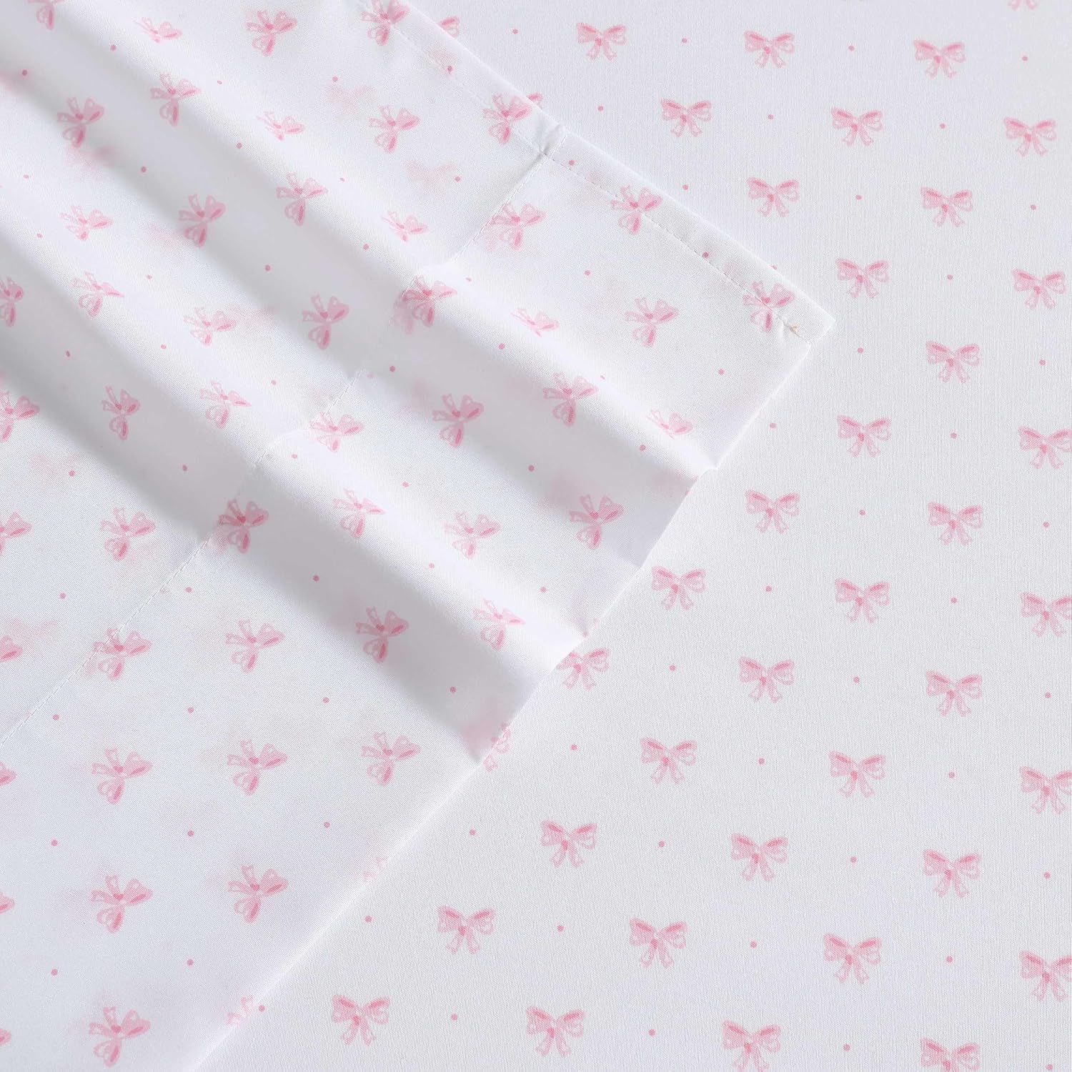 Laura Ashley Kids - Twin XL Sheet Set, Ultra-Soft Microfiber Bedding with Fully Elastic Fitted Sheet, Kids Bed Set with Pillowcase, Easy Care Bedding, College Dorm Room Essentials (Lovely Bows) - Image 5