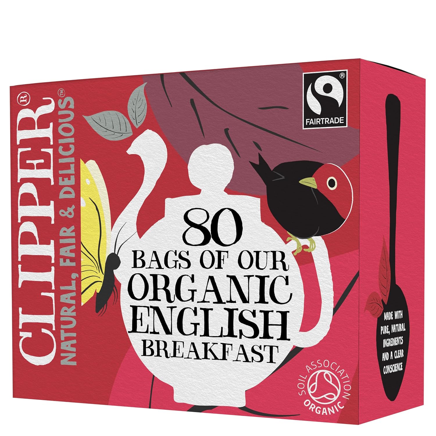 Clipper Tea, English Breakfast Assam Blend, Fairtrade, Organic, Plant-Based, Caffeinated British Tea, 1 Pack, 80 Unbleached Tea Bags - Image 2