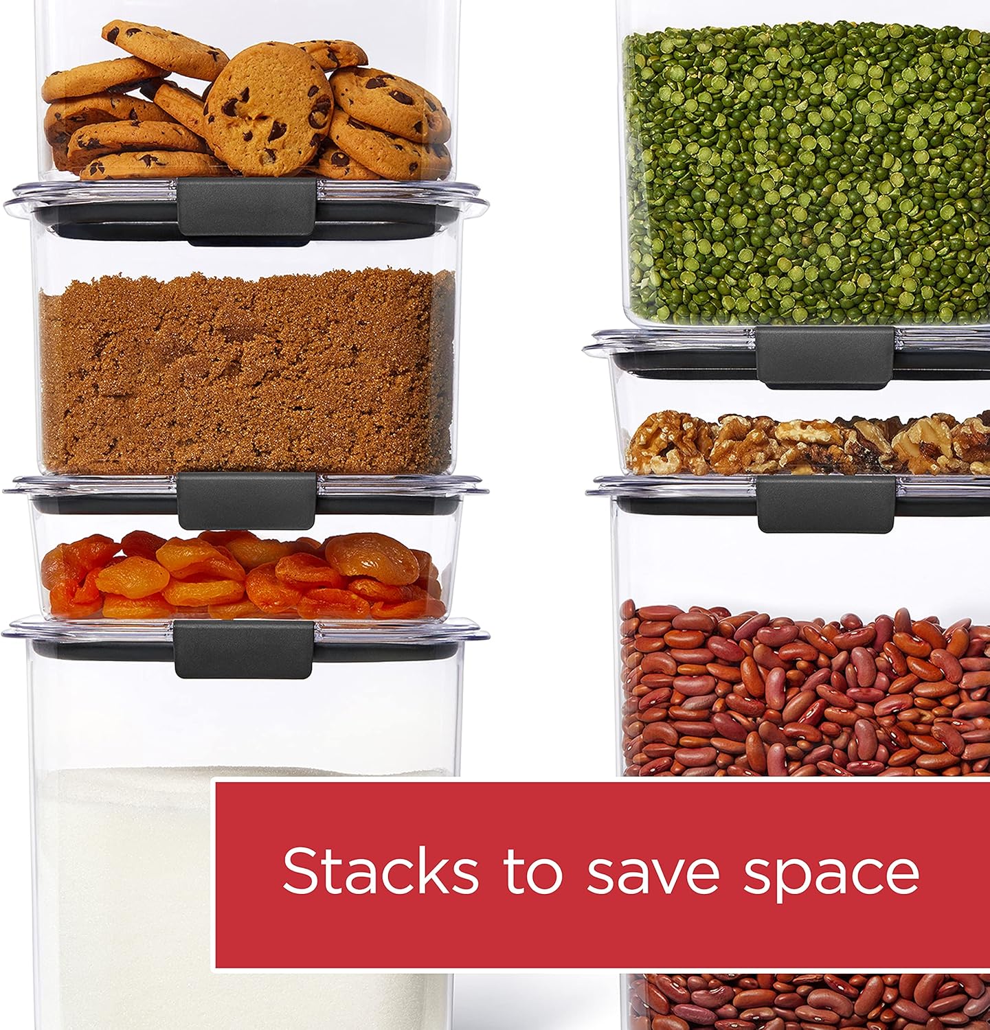 Rubbermaid Brilliance 16-Cup Airtight Food Storage Container with Lid Clear/Grey - optimal for pantry organization flour sugar and food storage - Image 6