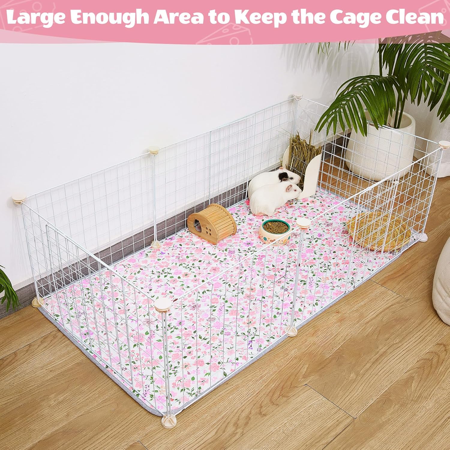 2 Pack Guinea Pig Bedding, Washable Guinea Pig Cage Liner Reusable Guinea Pig Mat Waterproof Guinea Pig Bedding for Cage, Super Absorbant Guinea Pig Pee Pads for Small Animals Hamster Rabbit Squirrel - Image 3