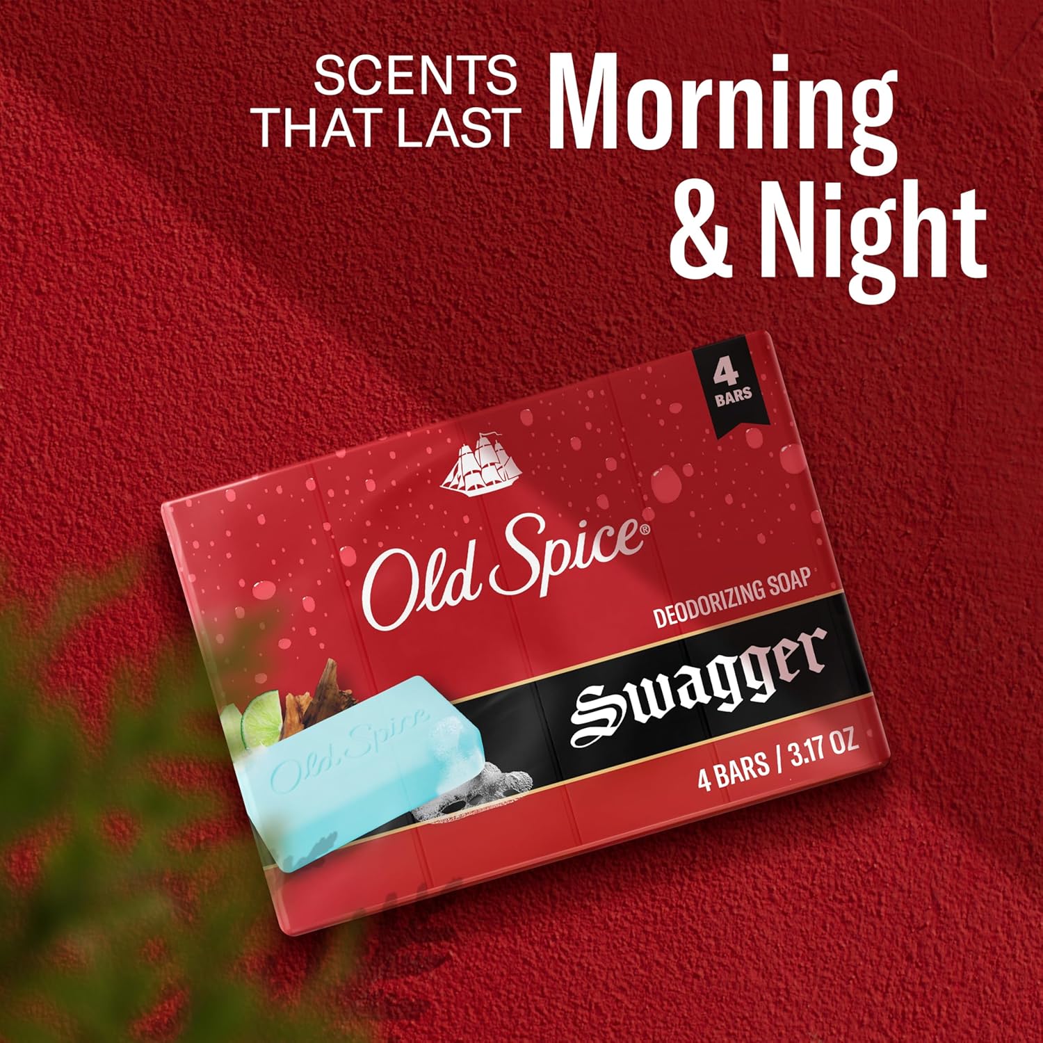 Old Spice Bar Soap for Men, Refreshing Clean to Wash Away Dirt & Odor, Cleansing Formula, Long-Lasting & Confidence-Boosting Fragrance, Swagger with Lime + Cedarwood Scent, 3.17 oz (Pack of 4) - Image 6