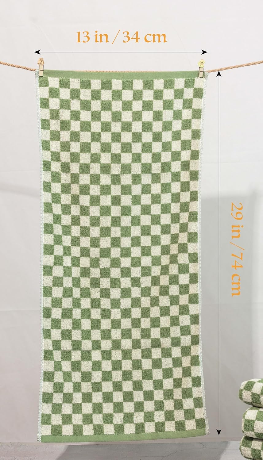 Madi-Cadi Hand Towels 5 Pack - Cotton Face Towels Soft, Absorbent, and Decorative Checkered Design for Bathroom, Kitchen, Gym, and Spa - 13 x 29 Inches for Any Occasion - Image 3