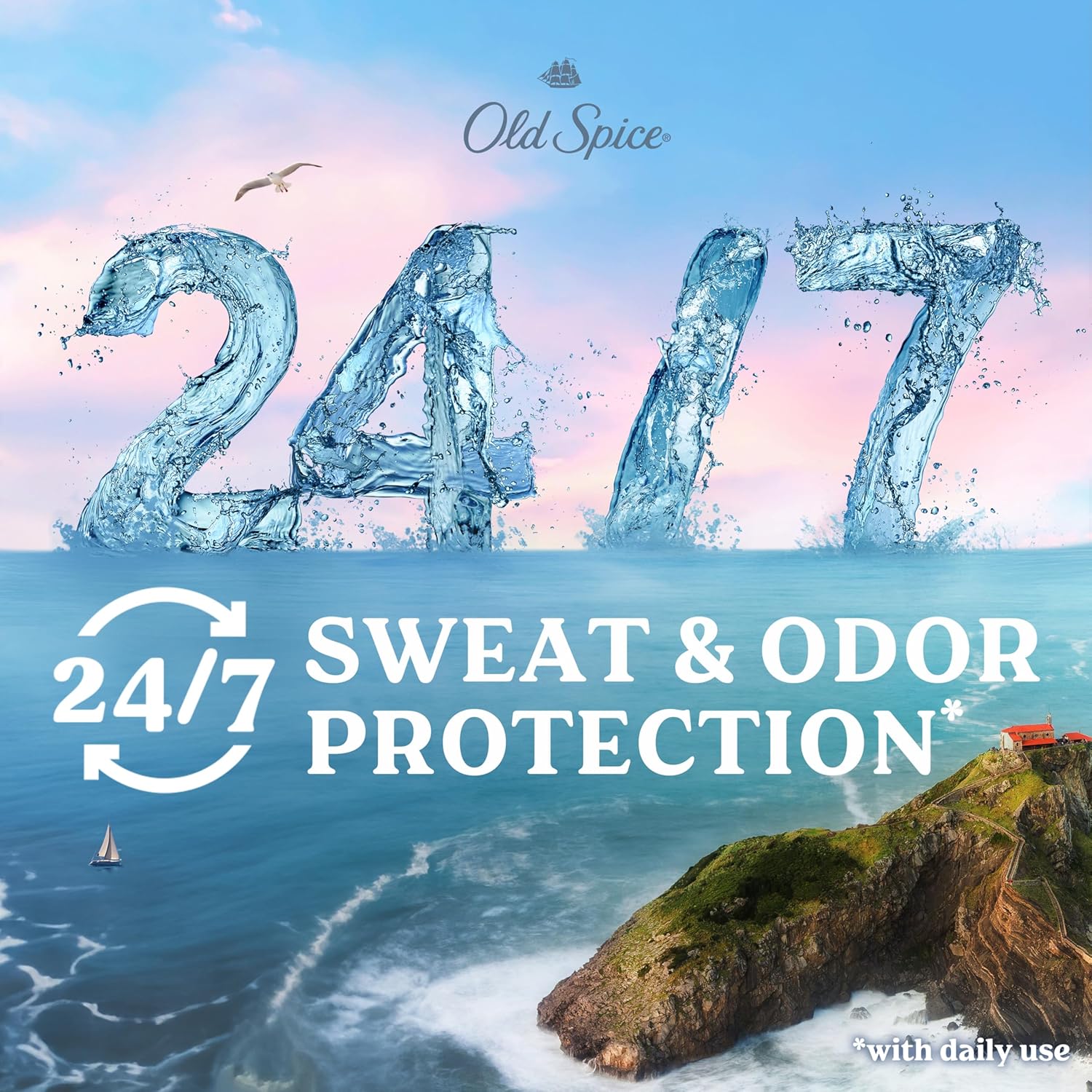 Old Spice Antiperspirant & Deodorant for Men, 24/7 Sweat & Odor Protection, 24/7 Freshness with Long Lasting Scent, Gentle on Skin, Dry Feel, Harbor with Coastal Breeze Scent, 2.6 oz (Pack of 3) - Image 5