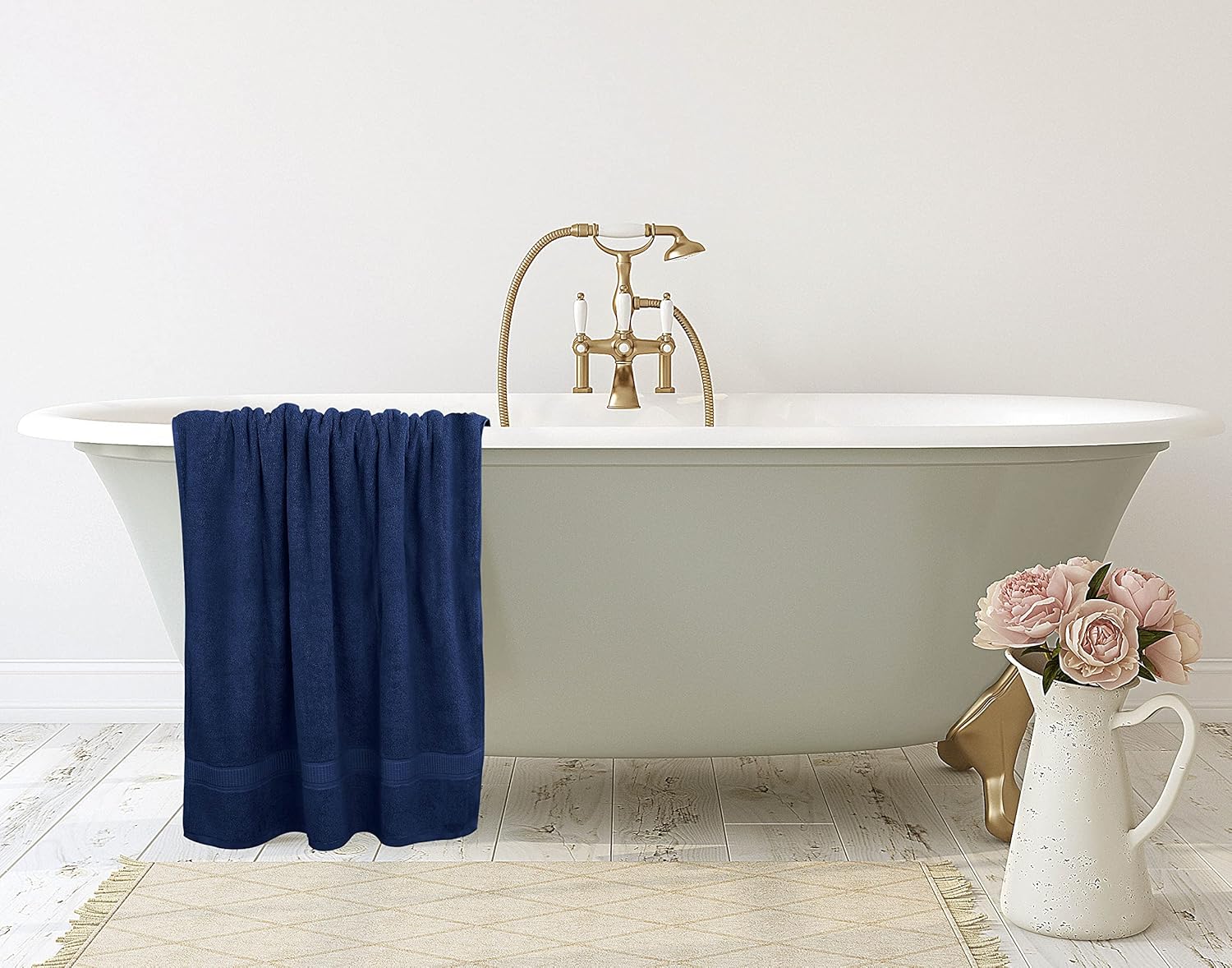 Utopia Towels Luxurious Jumbo Bath Sheet 2 Piece, 600 GSM, 35 by 70 Inches, 100% Ring Spun Cotton, Highly Absorbent and Quick Dry Extra Large Bath Towel, Super Soft Towel, Navy - Image 9