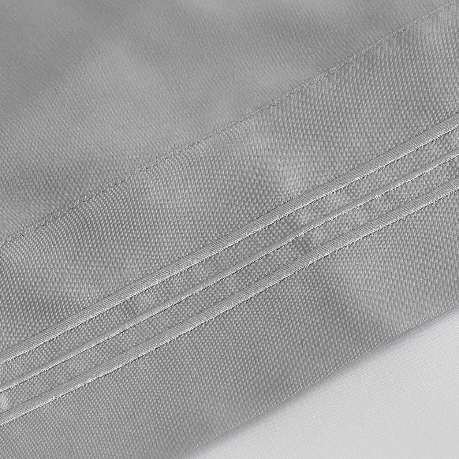 Furinno Angeland Vienne 4-Piece Microfiber Bed Sheet Set, King, Grey - Image 4