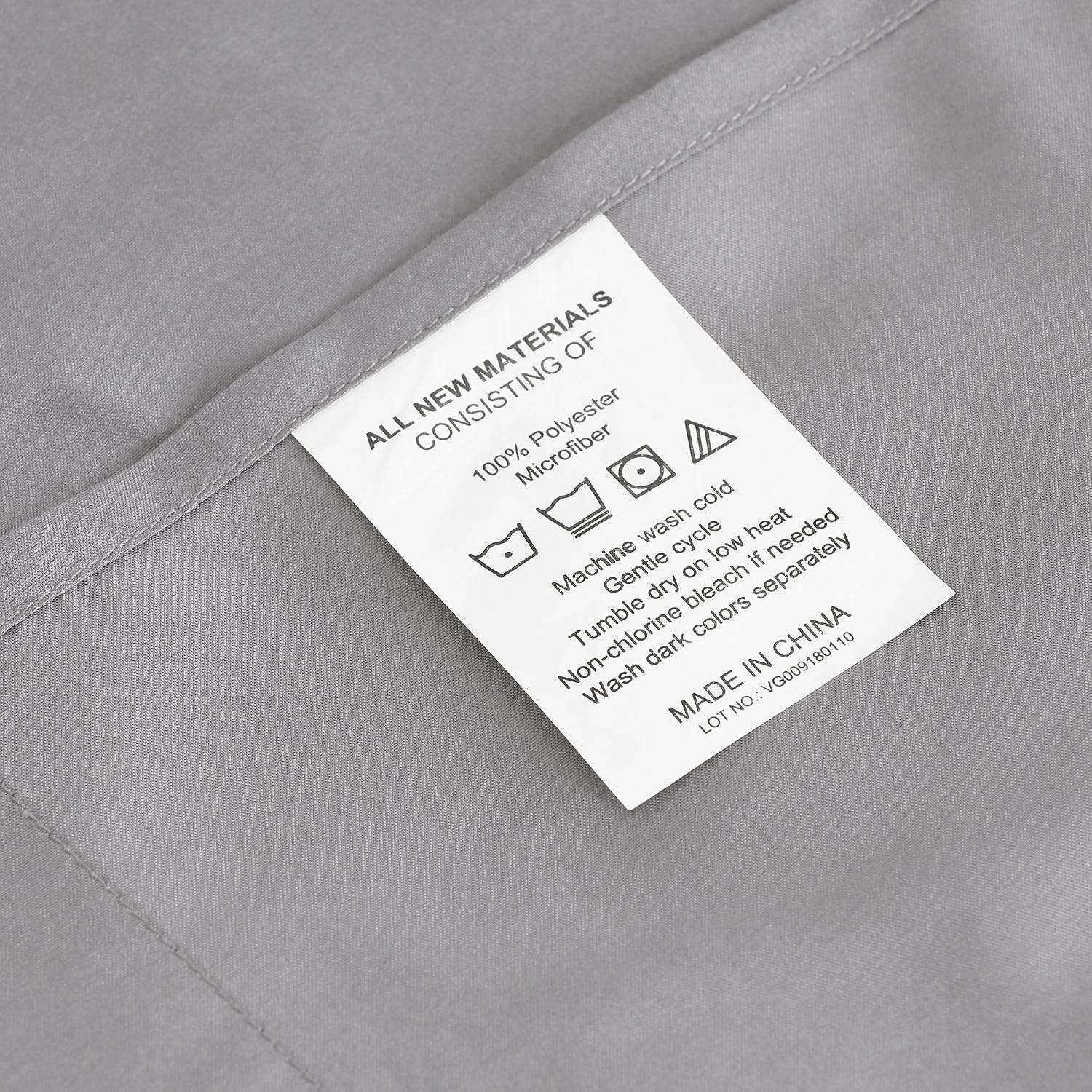 Furinno Angeland Vienne 4-Piece Microfiber Bed Sheet Set, King, Grey - Image 5