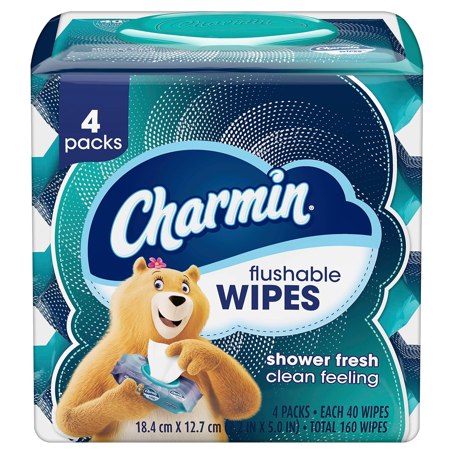 Charmin Flushable Wipes, 160 Total Wipes (4 Packs of 40) - Image 2