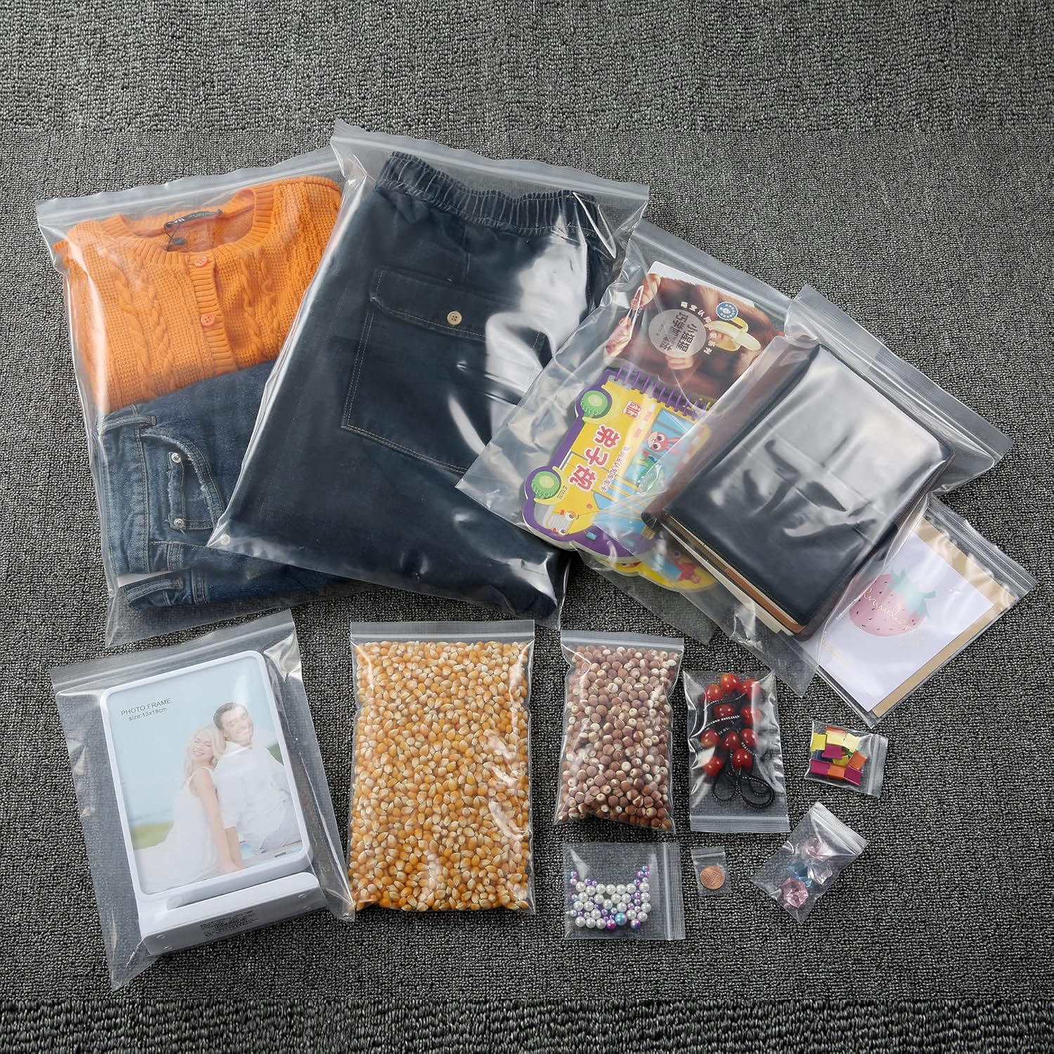 100 Pcs 6" x 9" Plastic Bags Thick 5 Mil Clear Resealable Zip Seal Lock Poly Bags Heavy Duty Zipper Reclosable Baggies Packing Jewelry Earrings Crafts Sample Coin Pills - Image 5