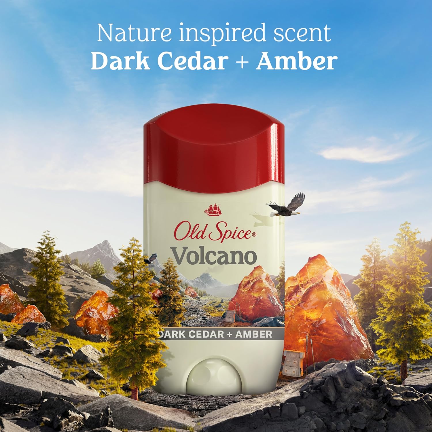 Old Spice Men's Antiperspirant & Deodorant Volcano with Charcoal, 2.6oz (Pack of 3) with Travel-Size Swagger Body Wash - Image 8