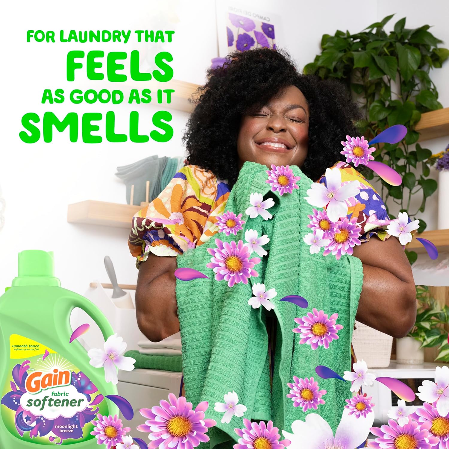 Gain Moonlight Breeze Fabric Softener, 140 FL OZ, 190 Load, Smooth Touch Laundry Conditioner Liquid - Image 5