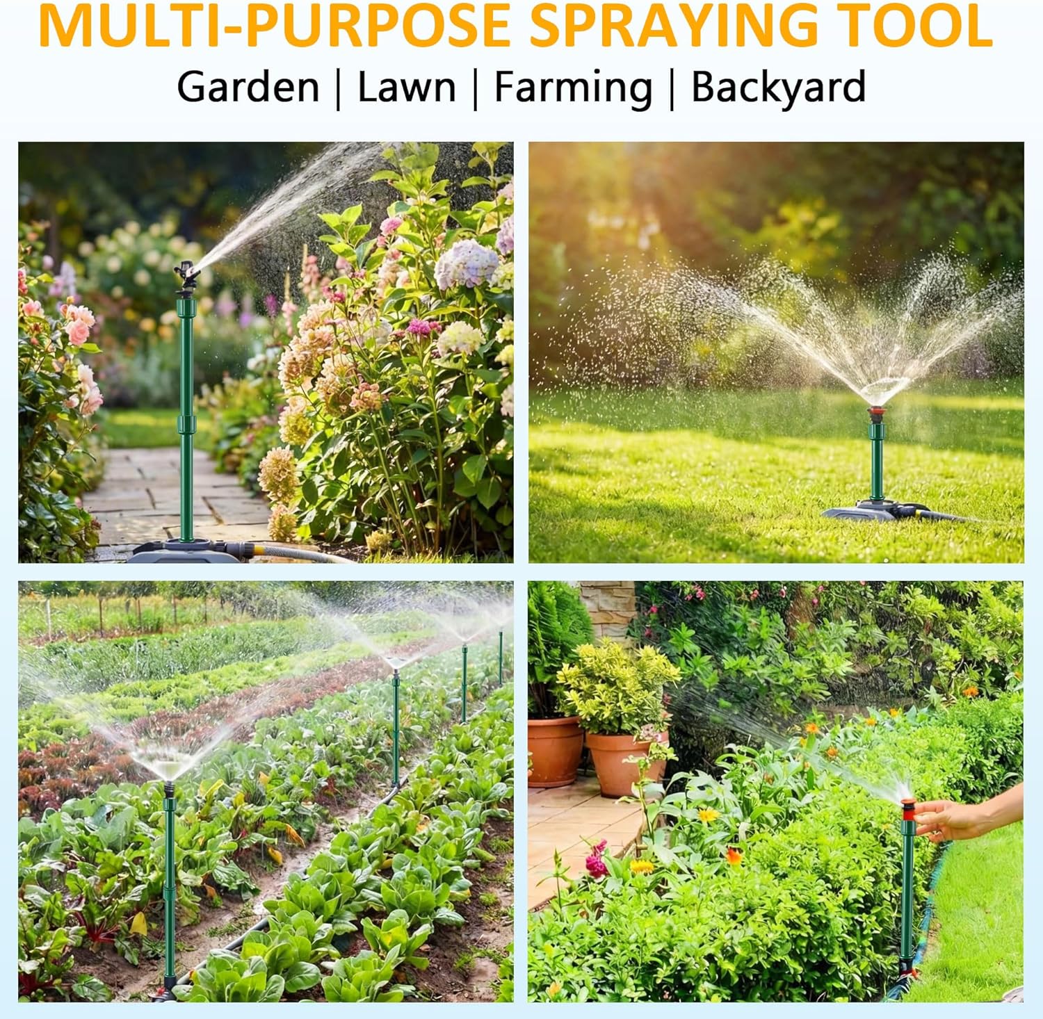 Sprinkler Extension Risers, 1/2" Male to Female Stackable Sprinkler Riser Extensions for Raising Sprinklers Heads, Irrigation Riser Tubes for Lawn, Garden Beds, Tall Plants(10 Pack,9.8 Inch) - Image 8