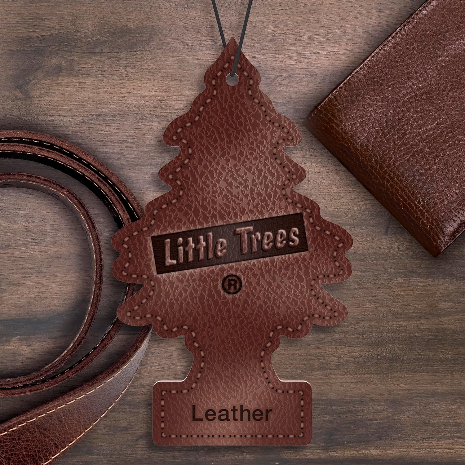 LITTLE TREES Car Air Freshener | Hanging Tree Provides Long Lasting Scent for Auto and Home | Leather, 24 Air Fresheners - Image 3