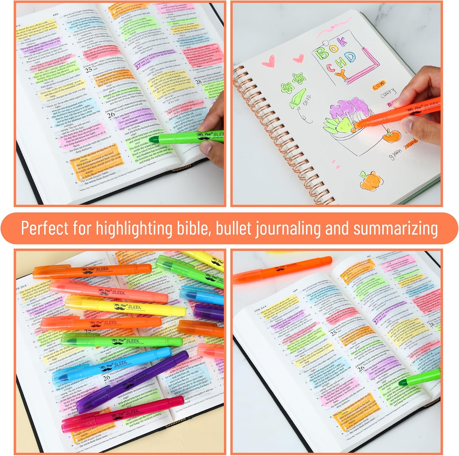 Mr. Pen- No Bleed Gel Highlighters, Vibrant Colors, 20 Pack, Bible Highlighters and Pens No Bleed, Bible Markers for Study, Journaling, School Supplies and Accessories - Image 7