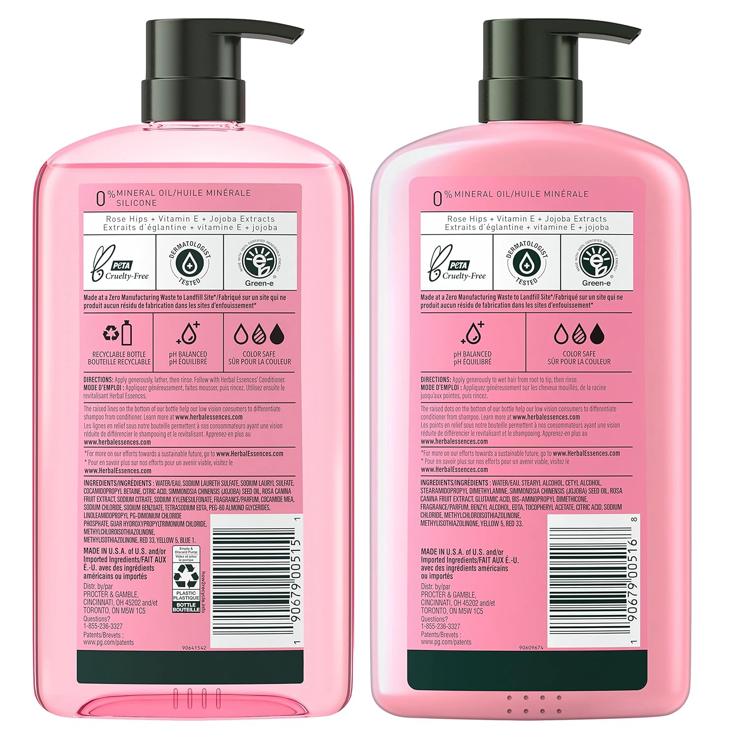 Herbal Essences Shampoo & Conditioner Set, Rose Hips - Smooth Collection, Paraben-Free, Color-Safe, Shiny Hair with Jojoba & Vitamin E, 29.2 Fl Oz Each, 2-Pack - Image 10