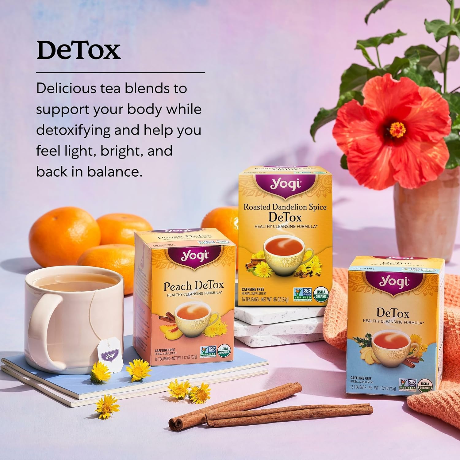 Yogi Tea DeTox Tea - 16 Tea Bags per Pack (6 Packs) - Organic Detox Tea for Digestive & Circulation Support - Includes Burdock, Dandelion, Ginger Root, Black Pepper, Cardamom & Juniper Berry - Image 6