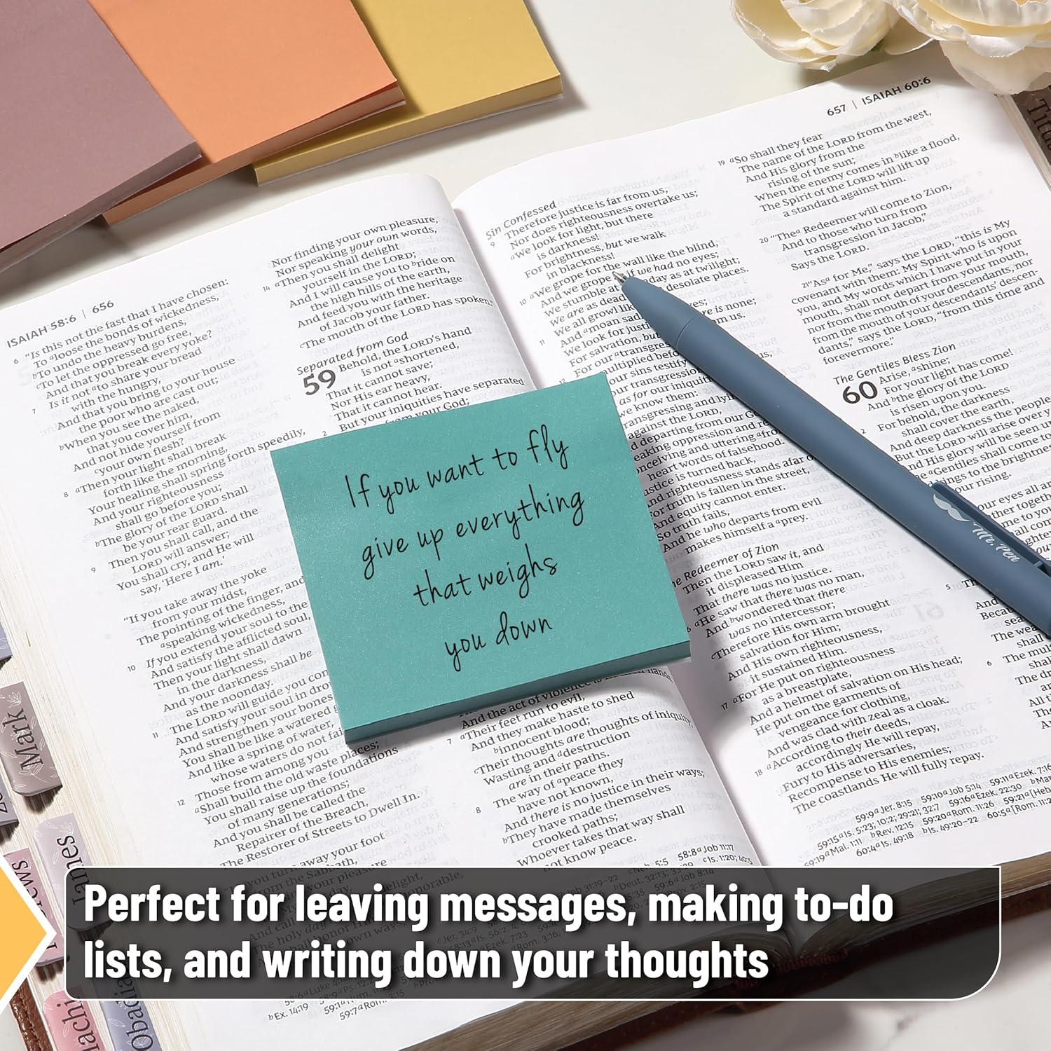 Mr. Pen- Sticky Notes, 3"x3", 12 Pads, 600 Sheets, New Earthy Colors, Sticky Notes Bulk, Self-Stick Note Pads, Perfect for Office, School, Home, Study & Organization - Image 5