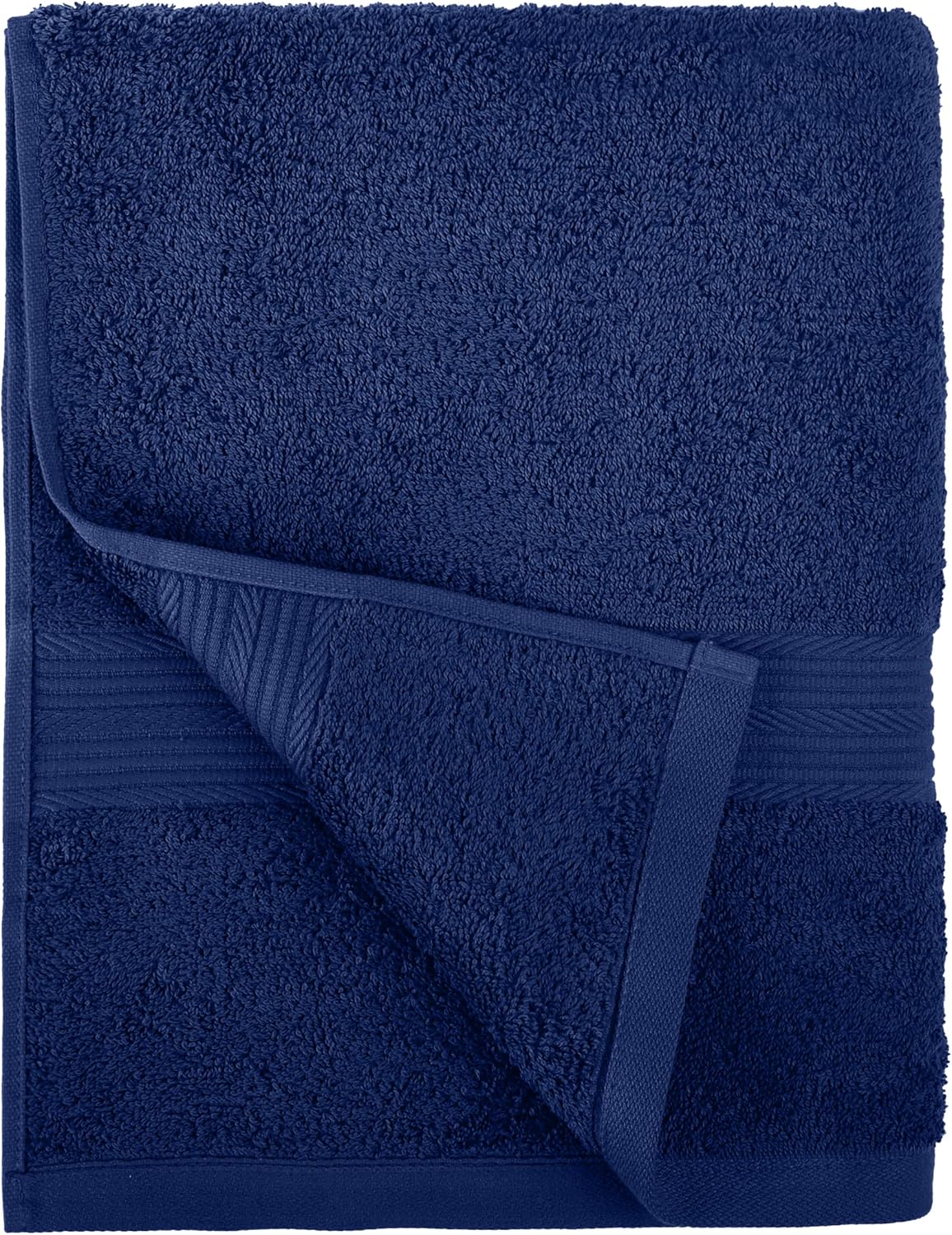 Amazon Basics 6-Piece Fade-Resistant 100% Cotton Towel Set, Soft and Absorbent, 2 Bath Towels, 2 Hand Towels, 2 Washcloths, Navy Blue - Image 10