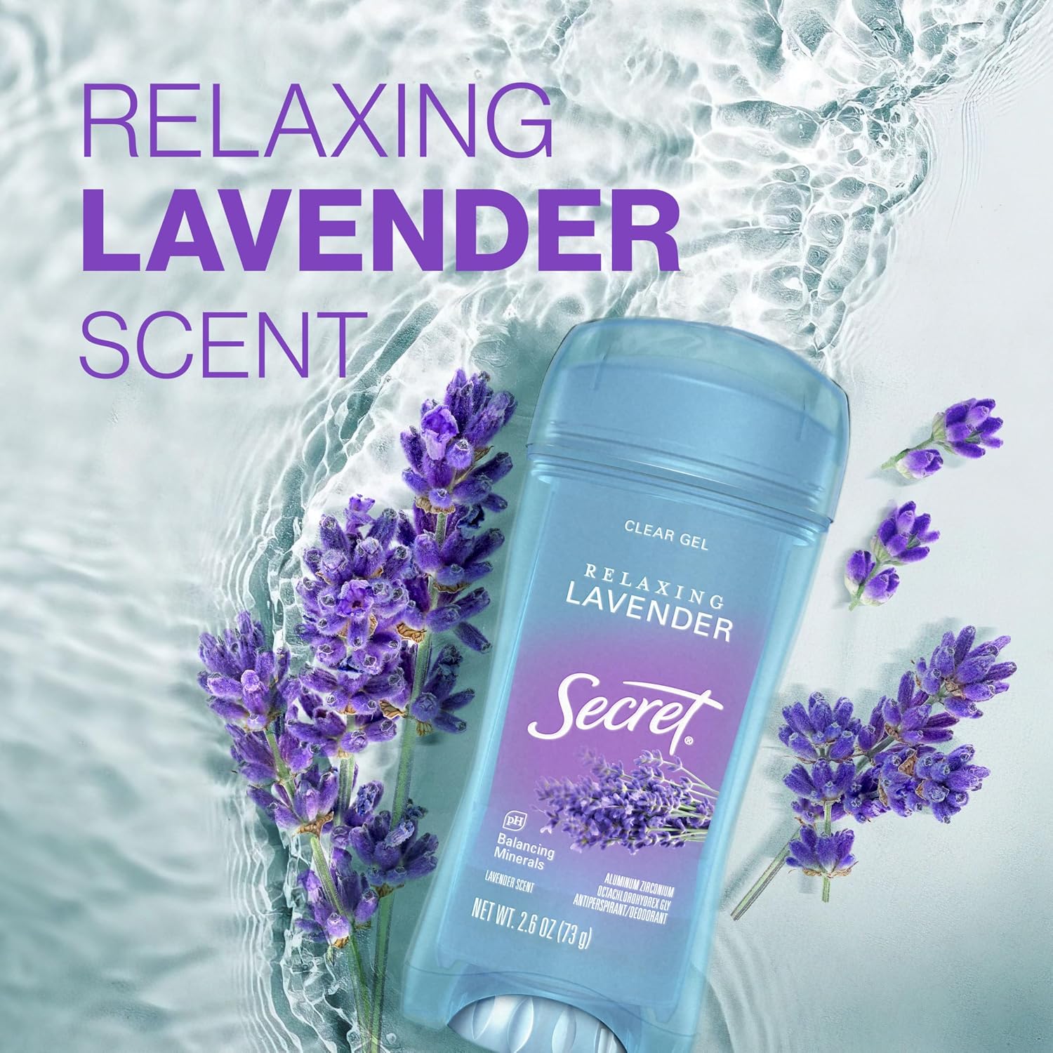 Secret Fresh Antiperspirant Deodorant for Women, 72hr Breathable Sweat & Odor Protection, Instant Freshness & Gentle, PH Balancing Minerals, Clear Gel, Relaxing Lavender Scent, 3.4 oz - Image 9