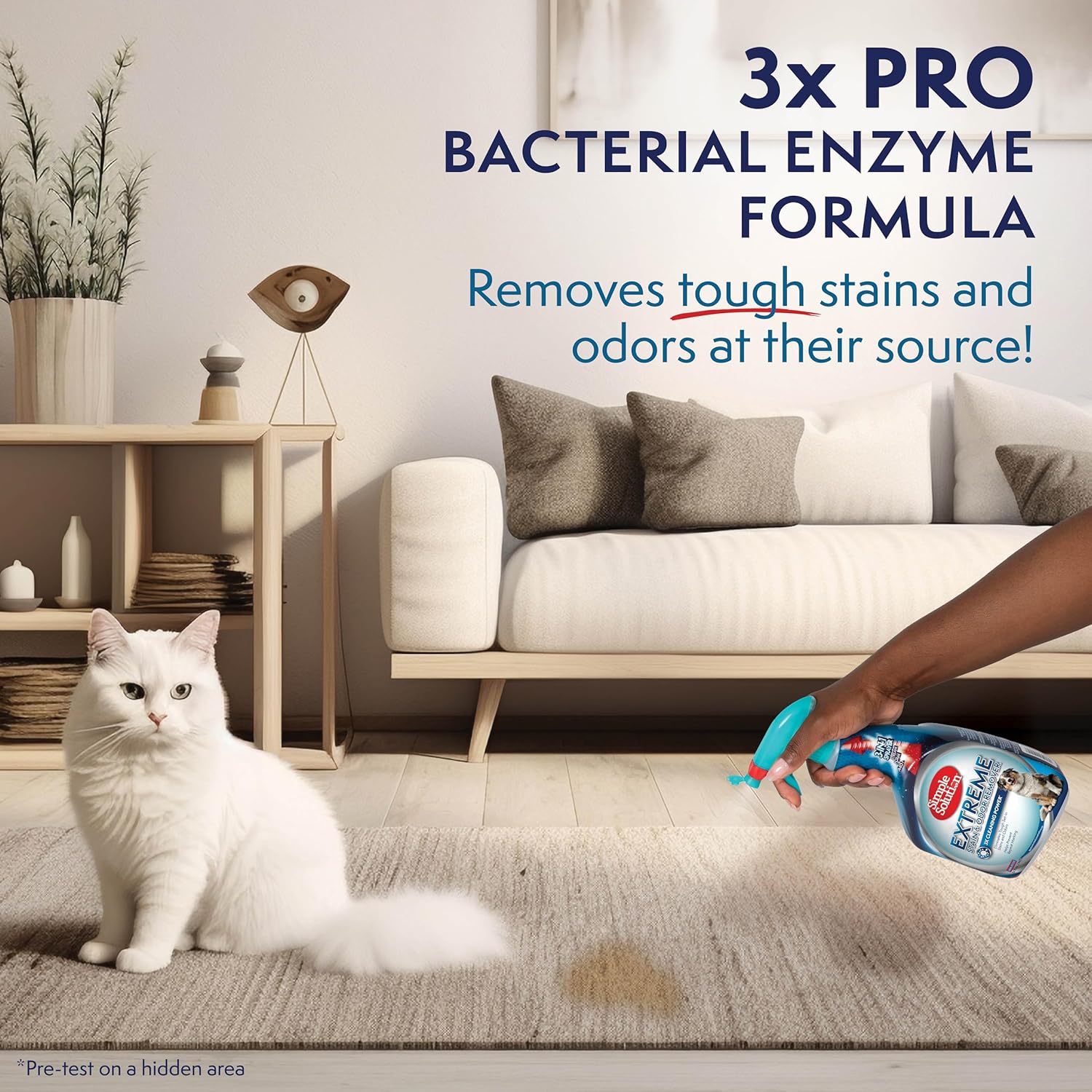 Simple Solution Extreme Pet Stain and Odor Eliminator Spray, Enzymatic Cleaner With 3X Pro-Bacteria Cleaning Power for Dogs & Cats, Strong Urine, Pee and Poop Smell Remover for Carpets & Floors, 32 oz - Image 8