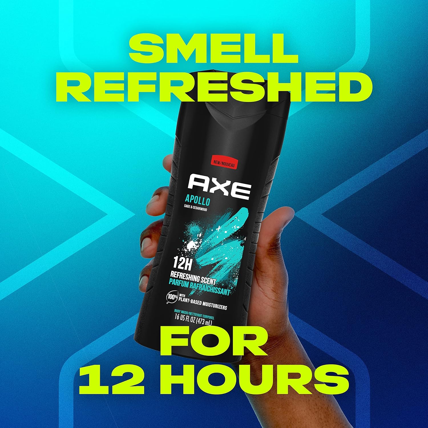 AXE Sage & Cedarwood Body Wash Apollo 4 Count for Long Lasting Freshness Men's Body Wash with Odor-Busting Prebiotics 16 oz - Image 6