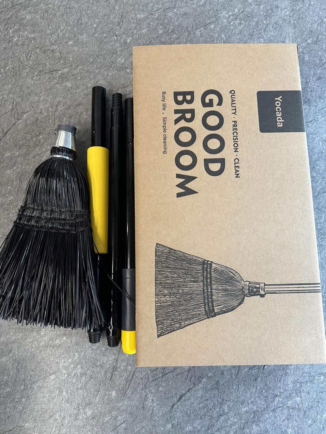 Yocada Broom Commercial Indoor Outdoor Broom 55.5 inch Tall for Courtyard Garage Lobby Mall Market Floor Home Office Leaves Stone Dust Rubbishb Black - Image 8
