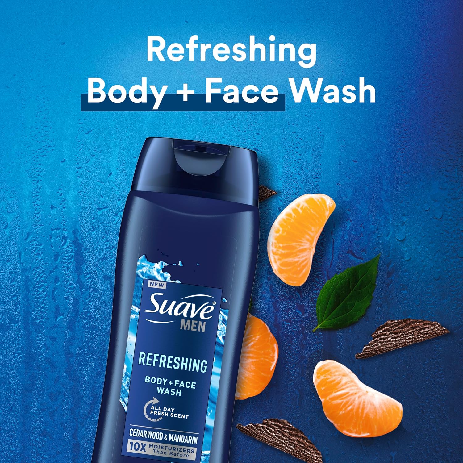 Suave Men Moisturizing Body & Face Wash, With Cedarwood and Mandarin Scent, No Parabens, No Phtahaltes, 18 Oz Pack of 6 - Image 7