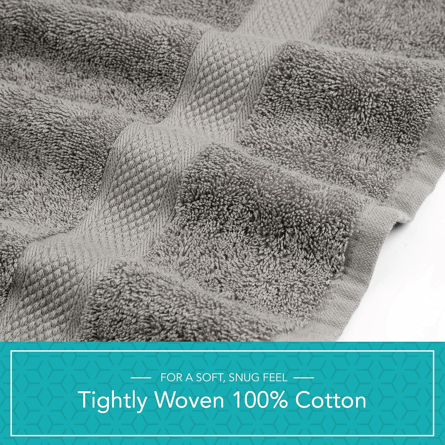 Pleasant Home Bath Towels Set of 6 (24” x 50”) 100% Cotton, 515 GSM | Lightweight, Soft & Highly Absorbent Luxury Towels for Bathroom | for Gym, Pool & Spa | 6 Pack, Gray - Image 6