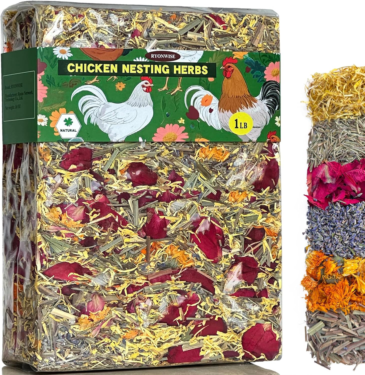 Chicken Nesting Herbs Nesting Herbs for Coop 1Pound of Mixture for Nesting Boxes, Chicken Bedding for Coop, Egg Production, and Stress Relief - Image 2