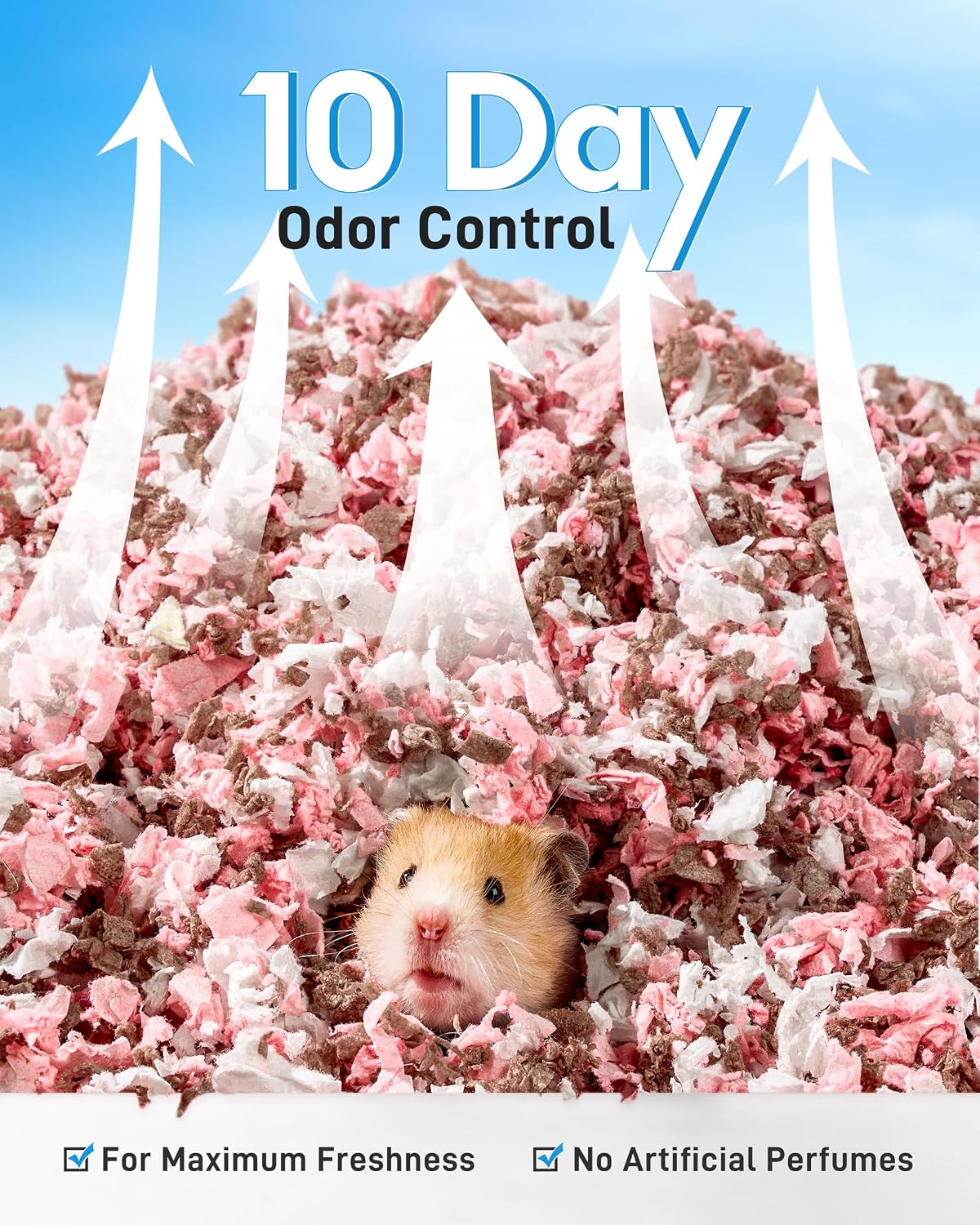BUCATSTATE Hamster Bedding 15L, 99% Dust-Free Guinea Pig Paper Bedding Odor Control Paper Bedding, Cozy Small Animal Bedding for Rabbit Rat Syrian Dwarf Hamsters Gerbils (Blossom) - Image 9