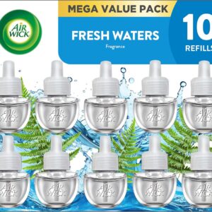 Air Wick Plug-In Scented Oil Refills, 10 Count, Fresh Waters, Air Freshener, Essential Oils, Eco Friendly