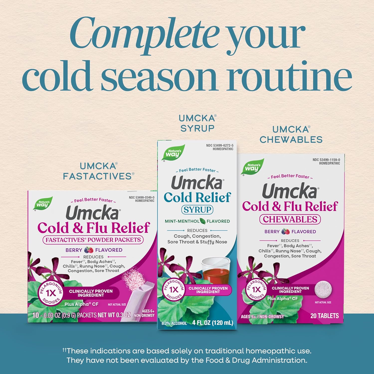 Nature's Way Umcka Cold Relief Syrup, Homeopathic Cold Medicine, Shortens Duration & Reduces Severity of Cough, Congestion, Sore Throat & Hoarseness, Mint-Menthol Flavored, 4 fl oz - Image 8
