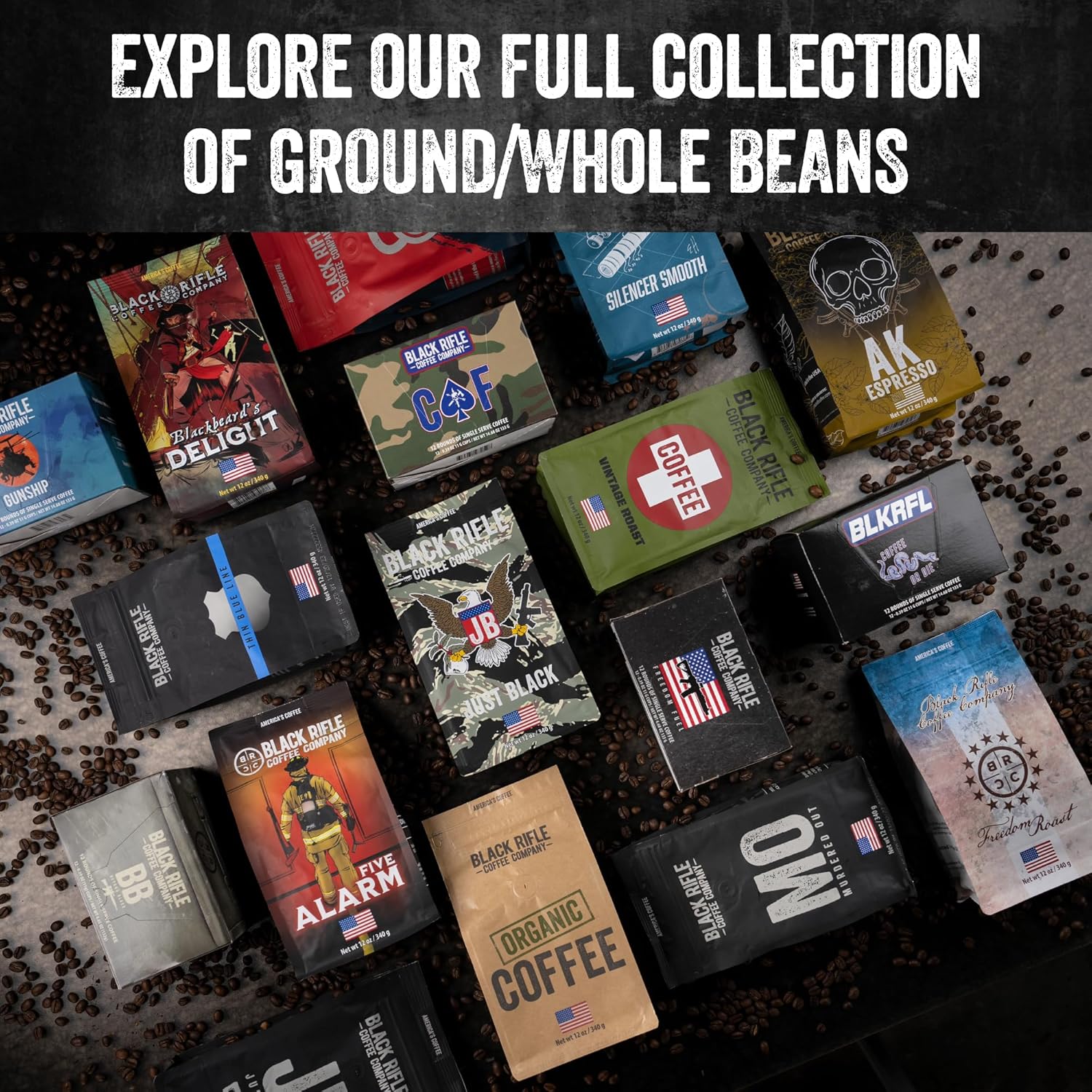 Black Rifle Coffee Company Just Black, 18oz Bag, Ground Coffee Medium Roast - Roasted Blend Made from Arabica Beans - Colombian & Brazilian Beans - Veteran Founded & American Made - Image 8