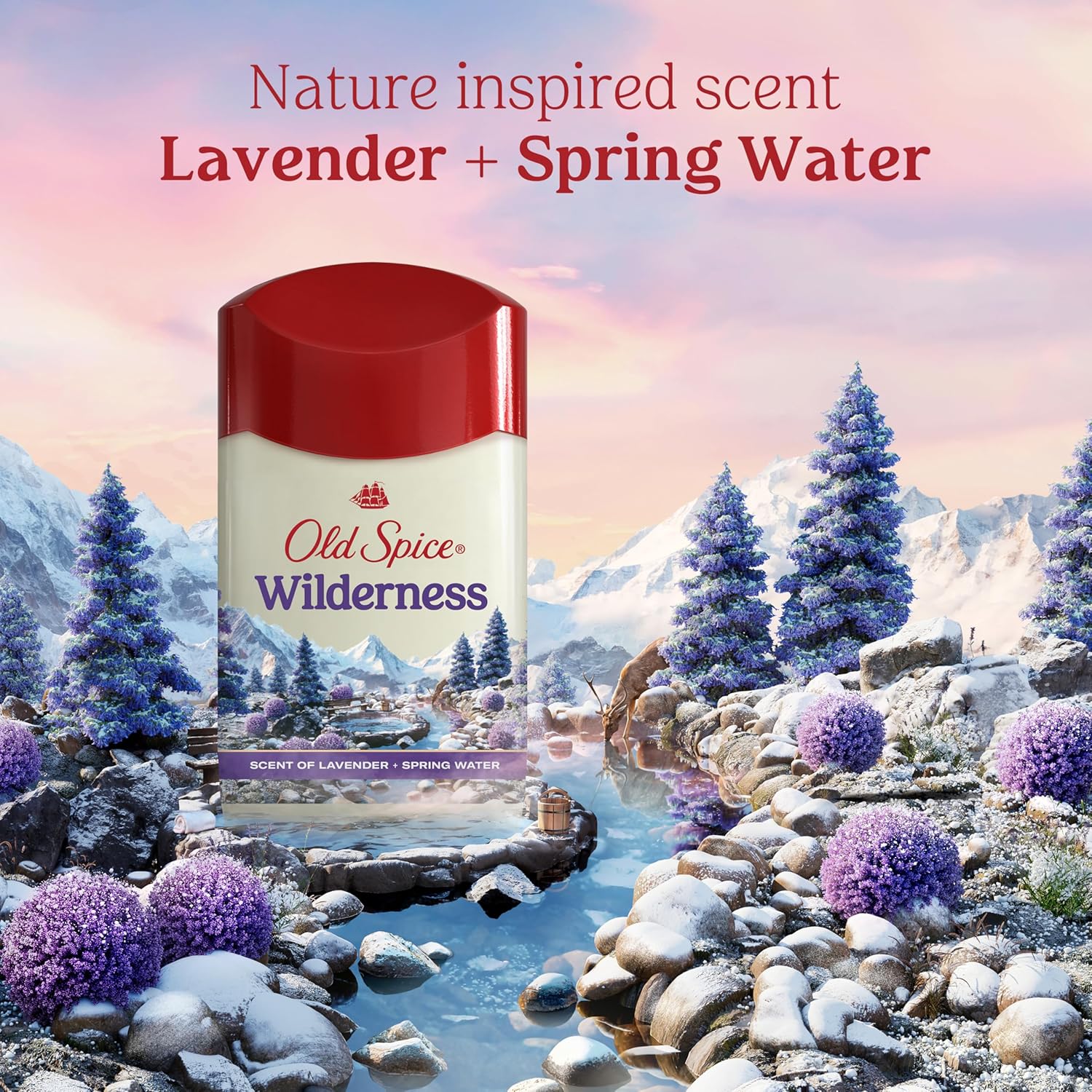 Old Spice Antiperspirant Deodorant for Men Inspired by Nature Wilderness With Lavender Invisible Solid 2.6 oz - Image 8
