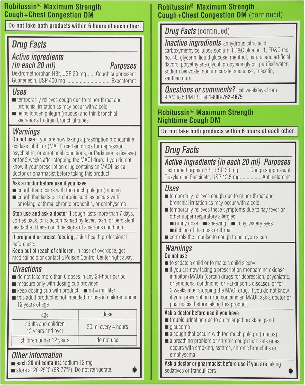 Robitussin Maximum Strength Cough + Chest Congestion DM And Maximum Strength Nighttime Cough DM, Cough Medicine For Adults, Berry Flavor - 4 Fl Oz Bottles (Pack of 2) - Image 13