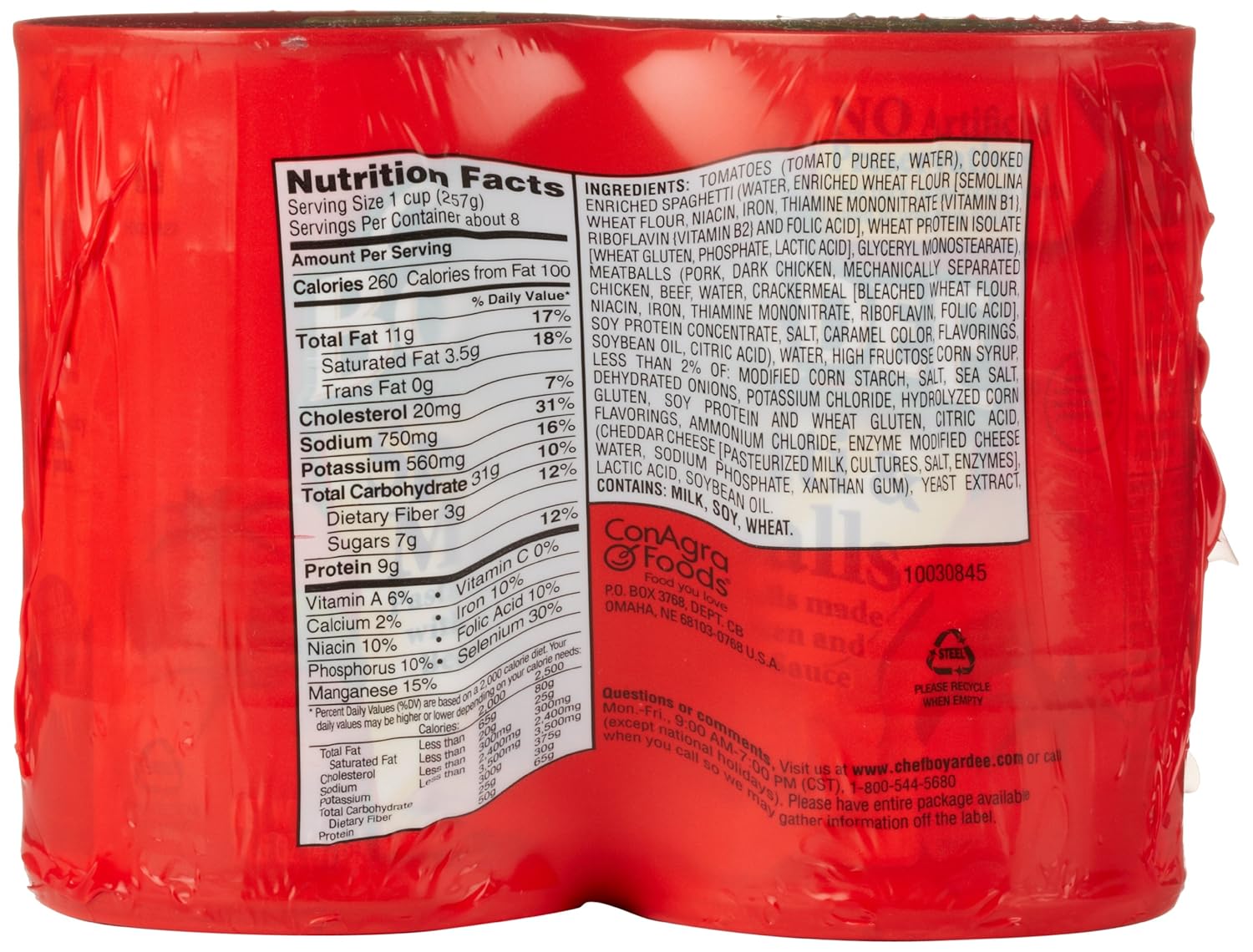 Chef Boyardee Spaghetti and Meatballs, 14.5 Oz Cans, Pack of 4 - Image 6