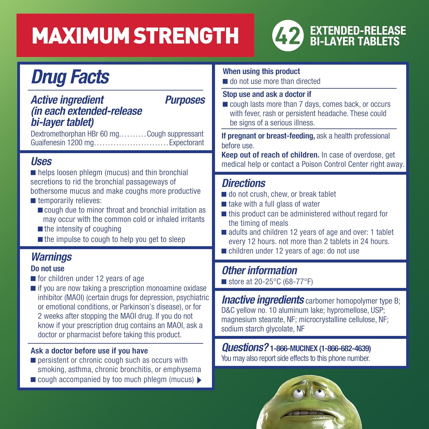 Mucinex DM Maximum Strength 12 Hour Tablets, 1200 mg Guaifenesin, Relieves Chest Congestion,Cough Suppressant and Expectorant, Quiets Wet and Dry Cough, 42 Count - Image 3