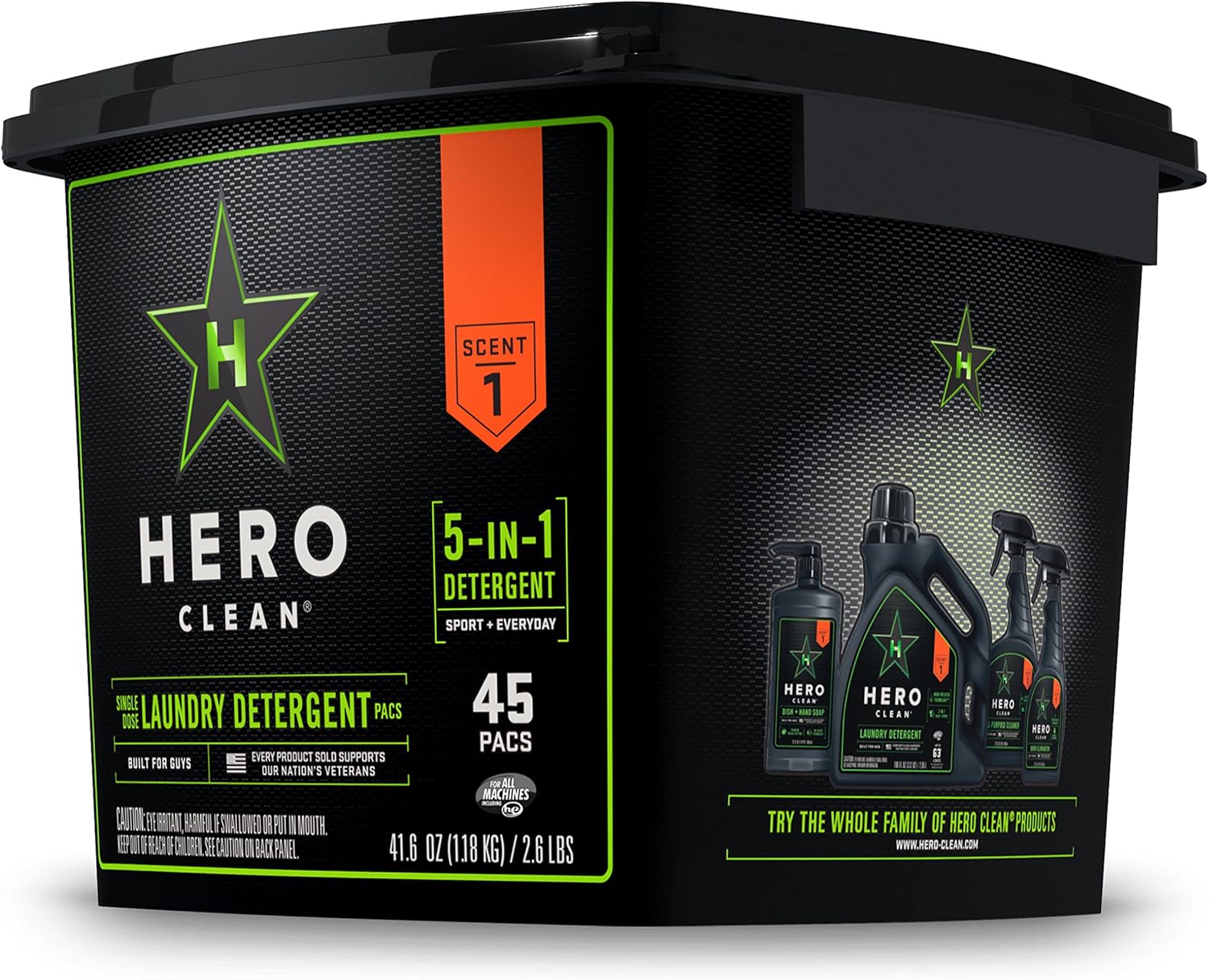 Hero Clean Laundry Detergent PACS, Scent 1, 45-Count - Image 4