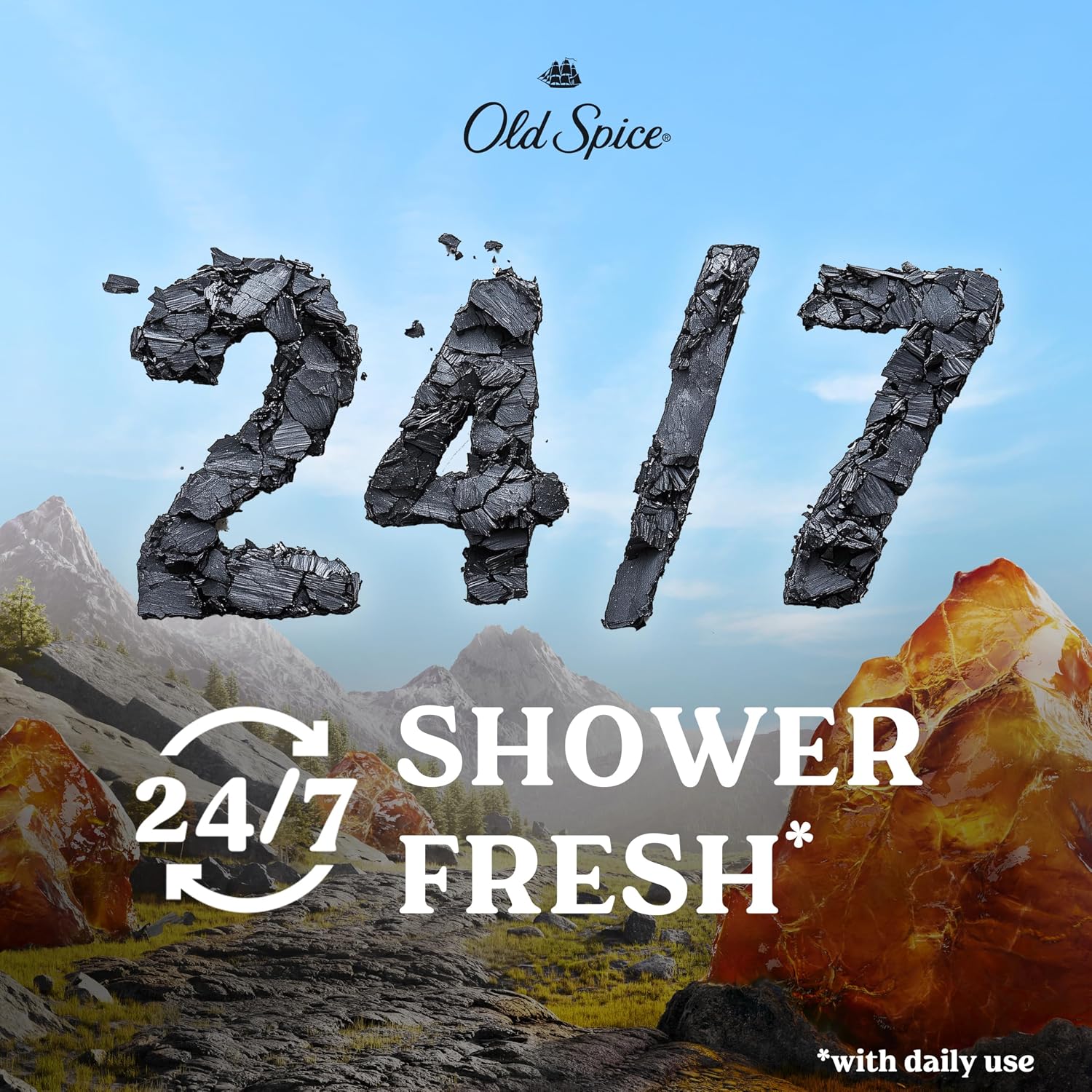 Old Spice Cleansing Body Wash for Men, 24/7 Shower Fresh with Lasting Scent, Exfoliate & Moisture, Gentle on Skin, Vitamin B3, Volcano with Dark Cedar + Amber Scent, 30 oz - Image 5