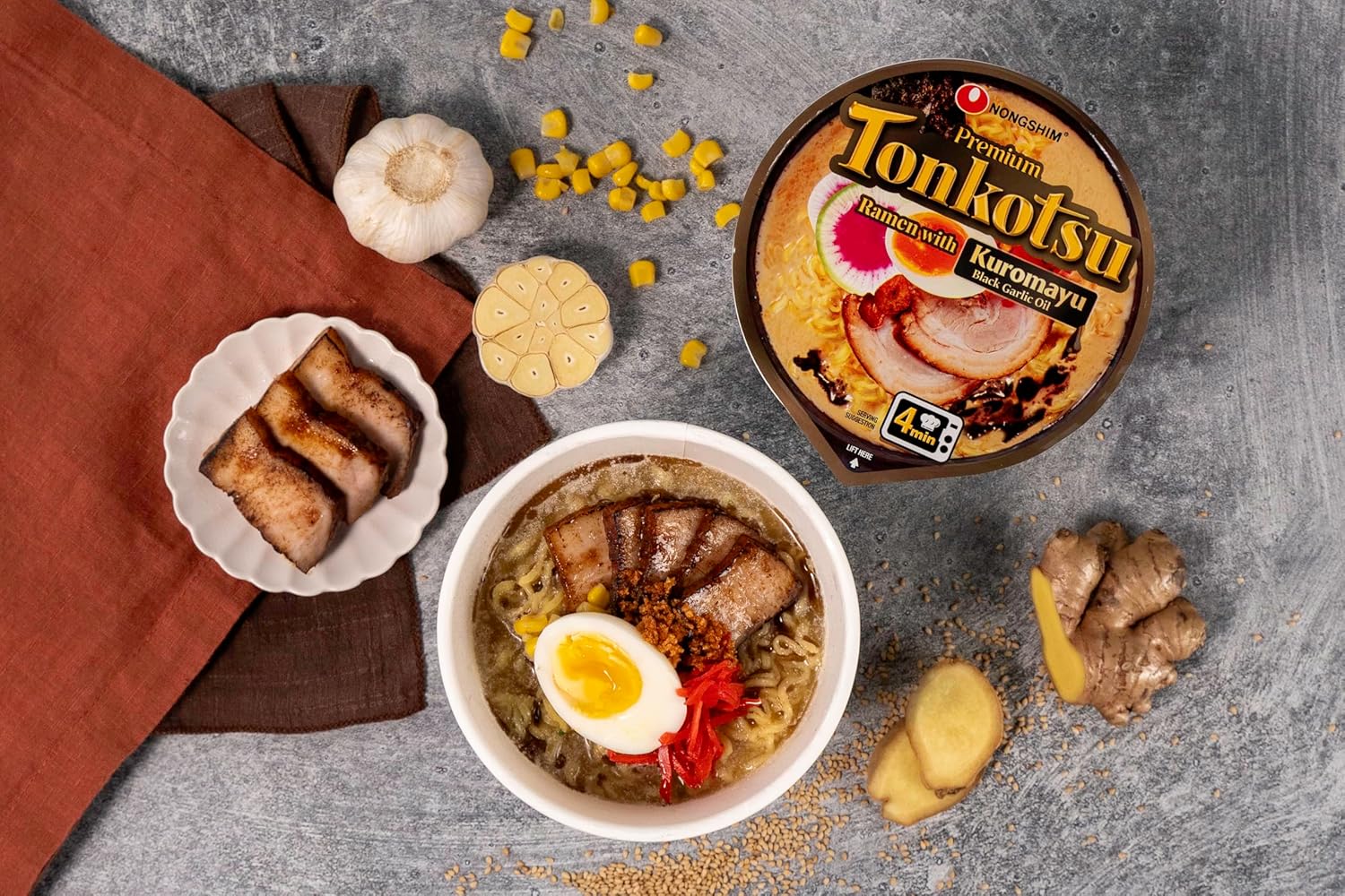 Nongshim Tonkotsu Ramen with Kuromayu Noodle Big Bowl, 3.56 Ounce (Pack Of 6) - Image 11