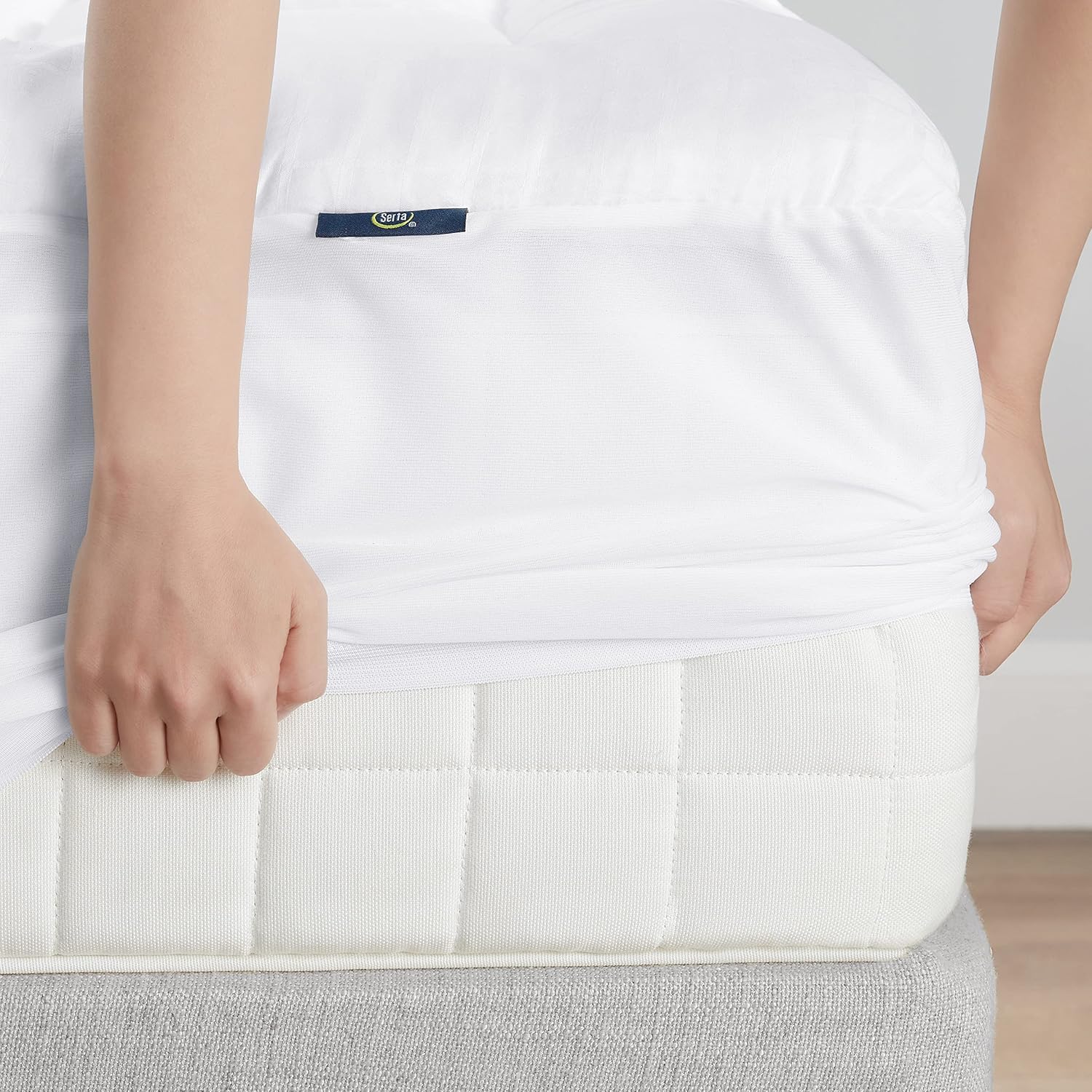 Serta ComfortSure Queen Mattress Cover, Fitted Pillow Top Mattress Pad, Super Soft and Breathable Quilted Cotton Protector with 18" Elastic Deep Pockets for Secure Fit, White - Image 7