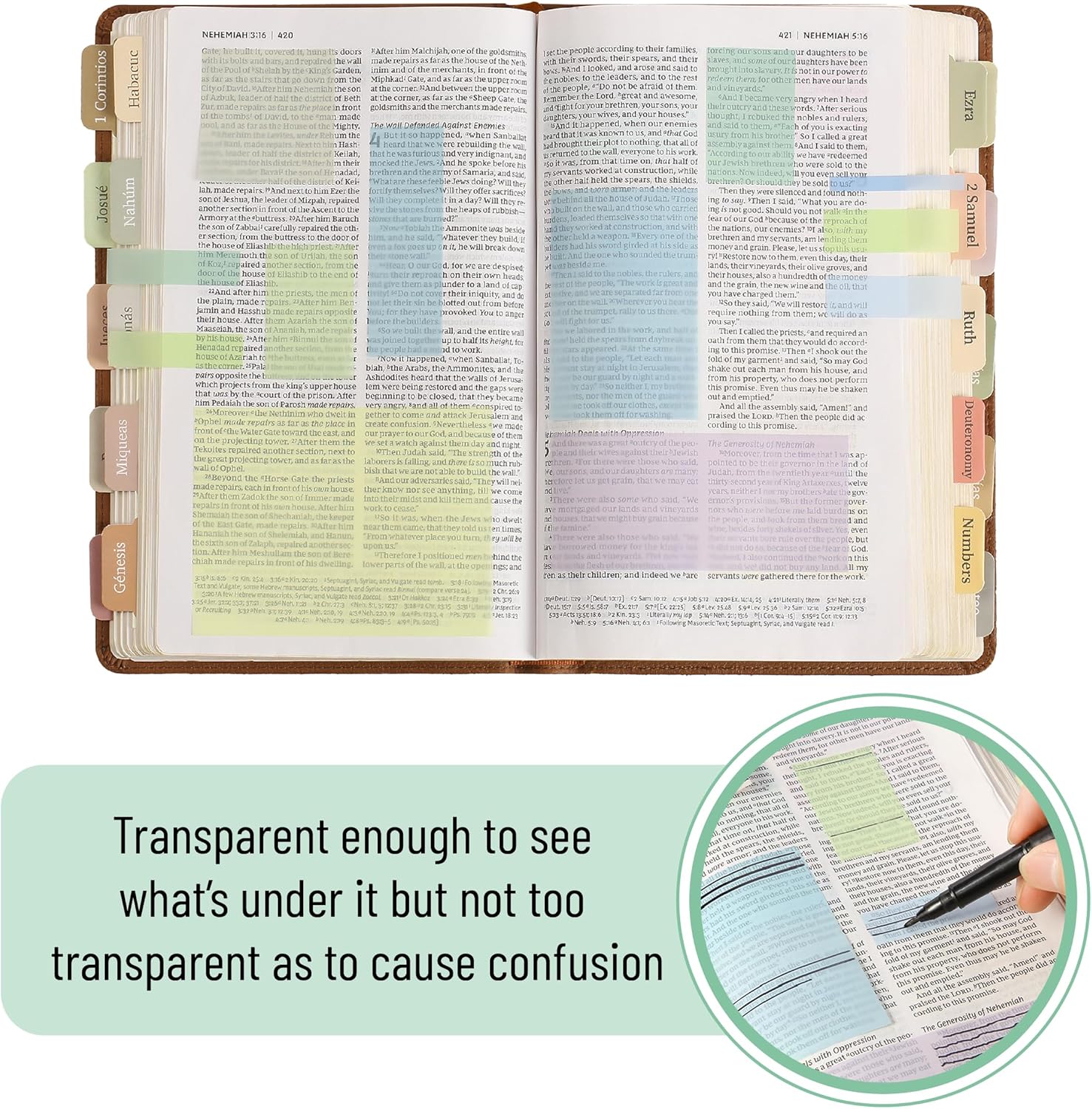 Mr. Pen- Transparent Sticky Notes Set, 1650 Sheets, Transparent Sticky Notes Tabs for Bible Study, Office, School, Planning, Journaling & Organization - Image 4