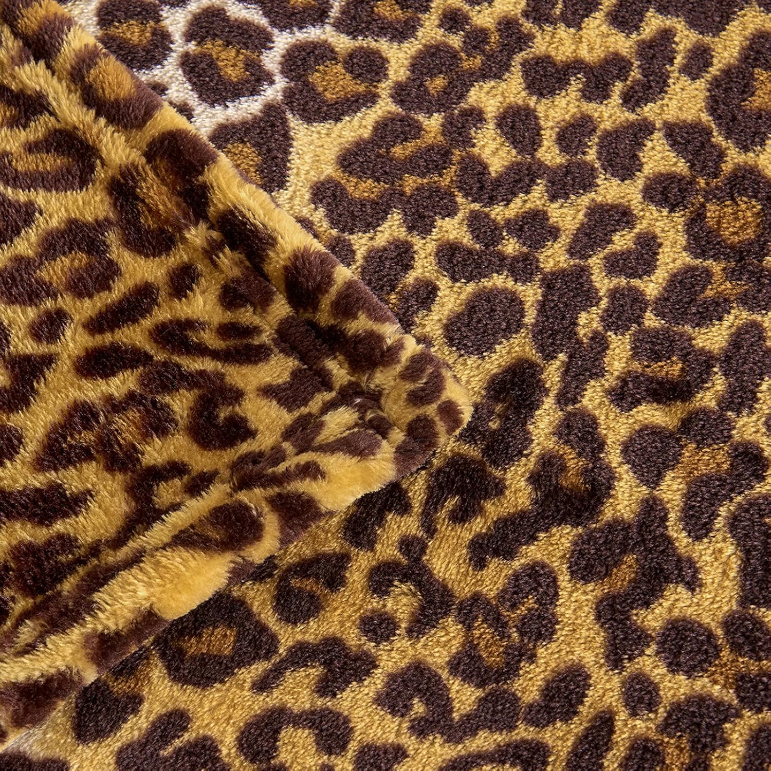 Edenleaf Leopard Print Blanket Fleece Throw for Bed Sofa Travel and Camping, Super Soft Cozy Fluffy Plush Cheetah Print Blanket for All Seasons 50"x60" (Dark Brown) - Image 6