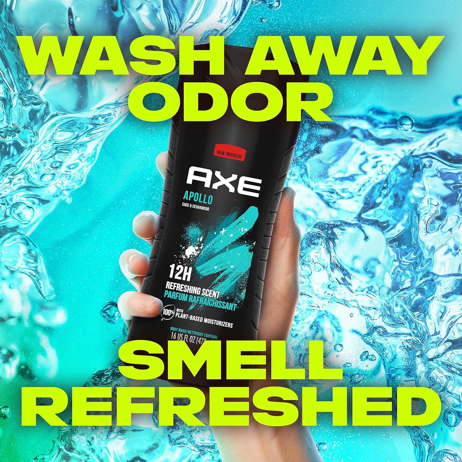 AXE Sage & Cedarwood Body Wash Apollo 4 Count for Long Lasting Freshness Men's Body Wash with Odor-Busting Prebiotics 16 oz - Image 8