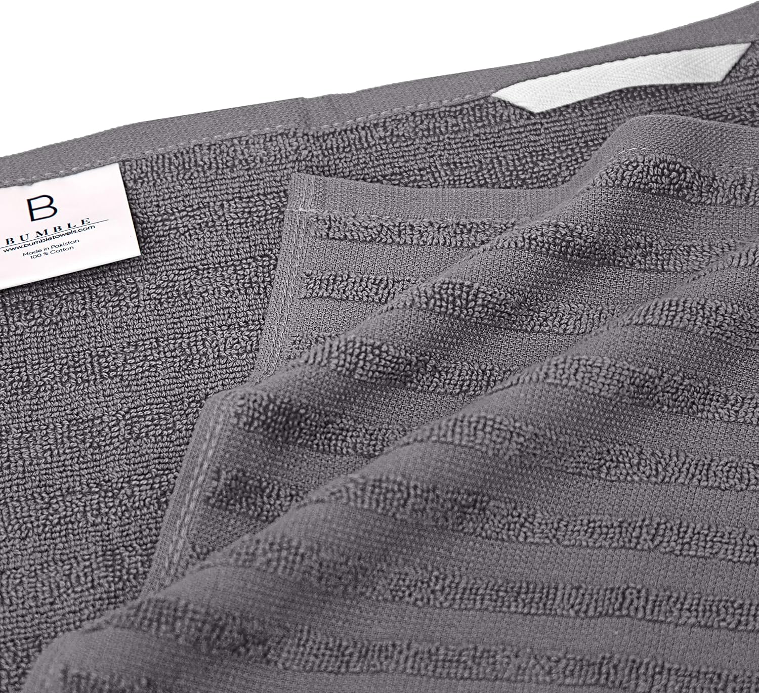 Premium Kitchen Towels (20”x 28”, 6 Pack) | Large Cotton Dish Towels | Flat & Terry Highly Absorbent Kitchen Linen Set with Hanging Loop | Gray - Image 4