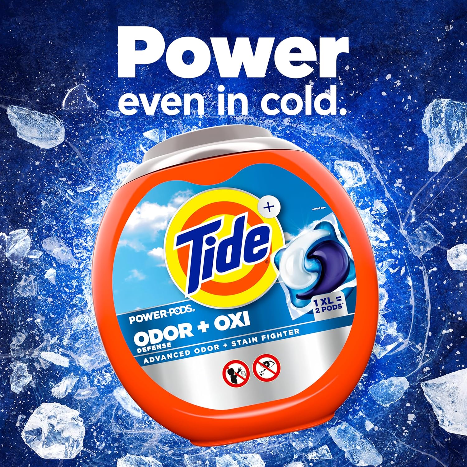 Tide Odor Defense + Oxi Laundry Detergent Pacs, Original Scent, 18 Count, Advanced Odor + Stain Fighter, laudry soap washing detergent pacs - Image 6