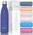 WATERSY Stainless Steel water bottles,17oz/500ml Insulated Water Bottles,Deep Blue metal water bottle Keeps Drink Cold and Hot,BPA Free kids water bottles for School,Gym,Travel,Sports