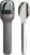 ZOKU Pocket Utensil Set, Charcoal – Stainless Steel Fork, Knife, and Spoon Nest in Hygienic Case – Portable Design for Travel, School, Work, Picnics, Camping and Outdoor Home Use