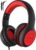 EarFun K1 Kids Headphones Wired with Microphone, 85/94dB Volume Limit Headphones for Kids, Portable Wired Headphone with Shareport, Stereo Sound Foldable Headset for School/Tablet/iPad, Black Red