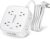 6 Ft Surge Protector Power Strip – 8 Widely Outlets with 4 USB Ports, 3 Side Outlet Extender with 6 Feet Extension Cord, Flat Plug, Wall Mount, Desk USB Charging Station, ETL,White